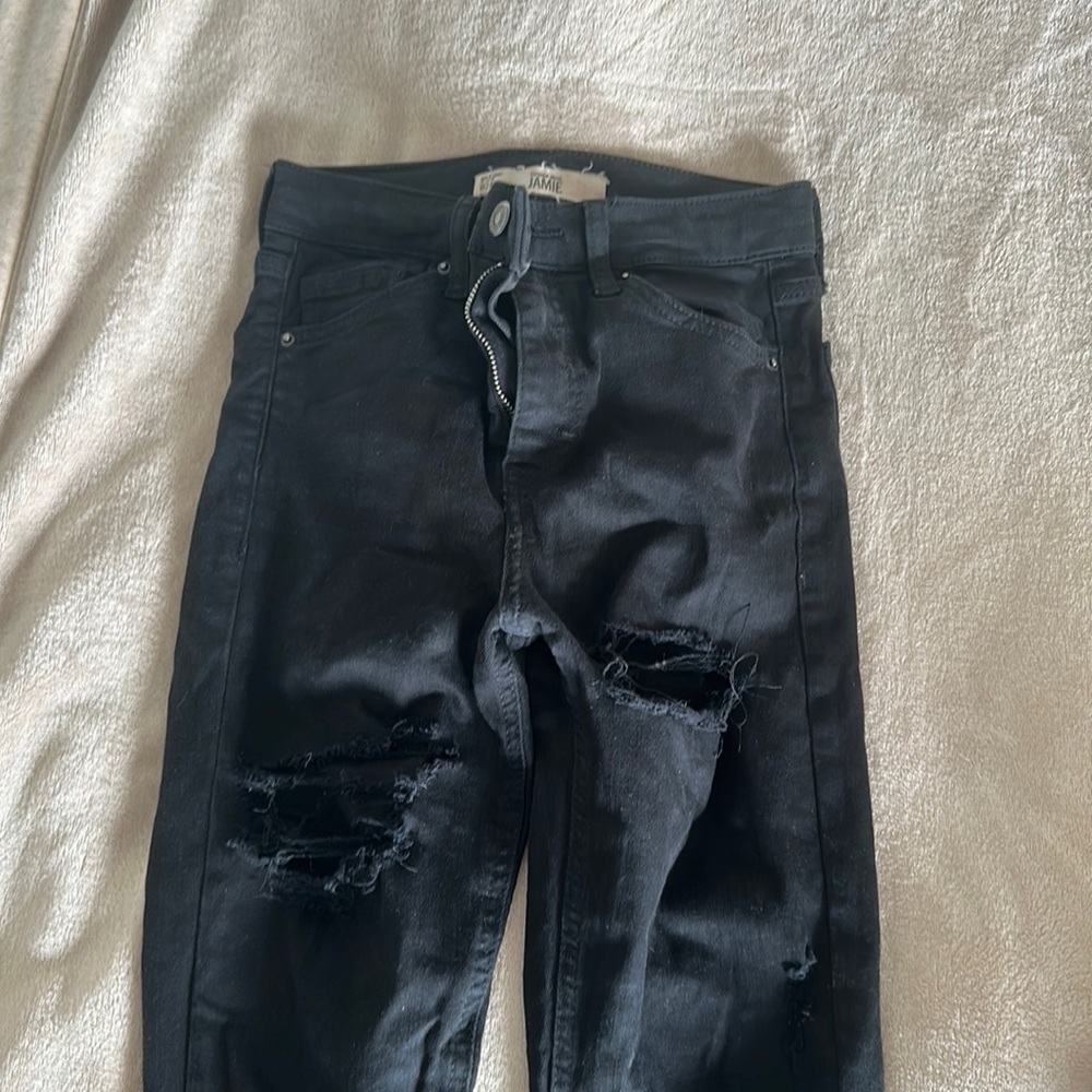 Top shop black ripped Jamie jeans